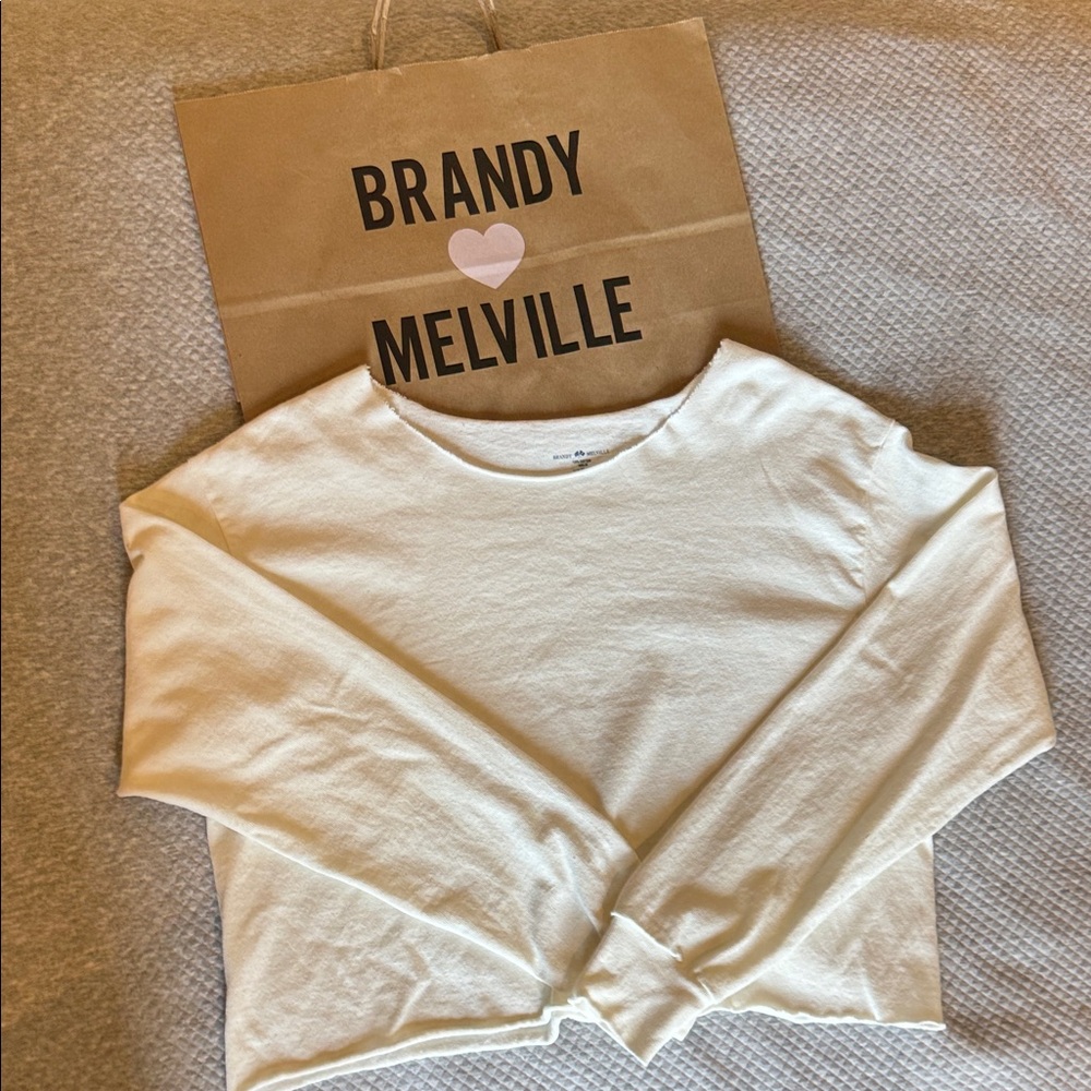 Brandy Melville Off-White Long Sleeve Tee